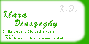 klara dioszeghy business card