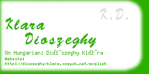 klara dioszeghy business card